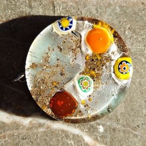 Art Glass circular pendant for necklaces